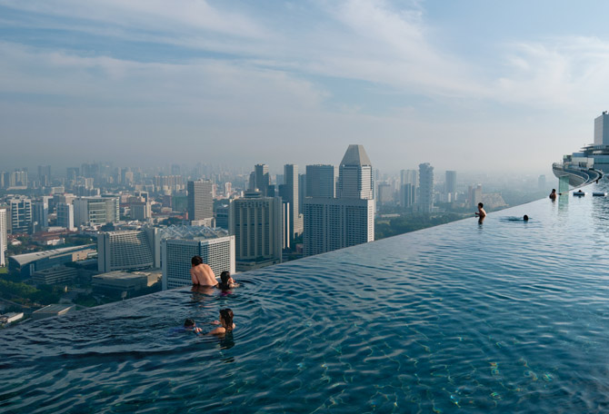 La piscina del Marina Bay Sanda a Singapore