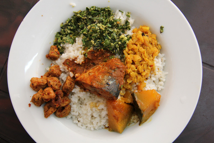 Fish Curry and Mixed Rice